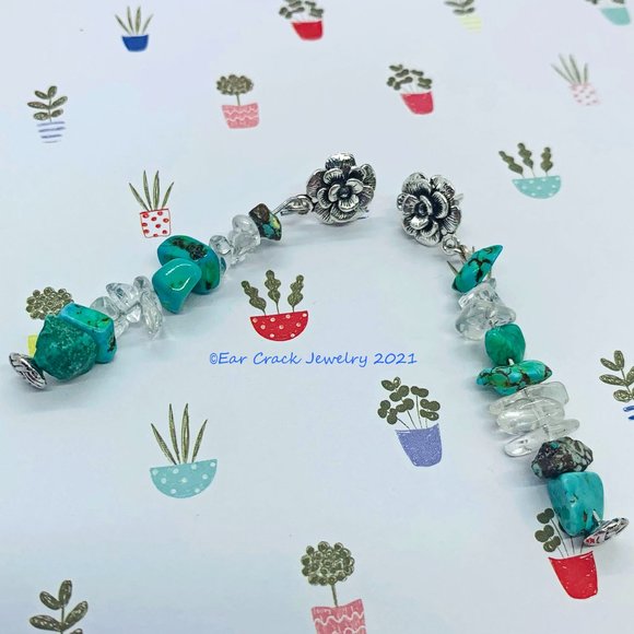 Hand Crafted - Flower Drop Beaded Dangles - Picture 5 of 6